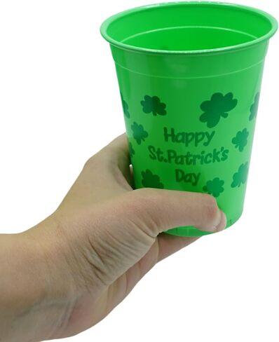 4E's Novelty 50 Pack St Patricks Day Party Cups Disposable Plastic 16 Oz Bulk Green Cups for Saint Pattys Day Party Supplies for Kids Adults Decorations in Saudi Arabia