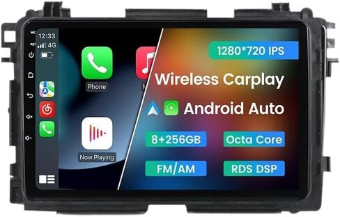 Android 13 Car Stereo Double Din for Honda Vezel HRV 2014-2019, Biorunn 9" Wireless Wired Car-Play Android Auto GPS Navigation IPS Touch Screen BT FM RDS Head Unit, 2GB RAM 32GB ROM in Saudi Arabia