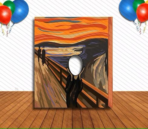 The Scream Cutout, Edvard Munch Cutout. Hole in Face, Photo Banner Backdrop, Face Background, Play Party, Art Party Decoration, Photo Props, Party Supplies Decorations in Saudi Arabia