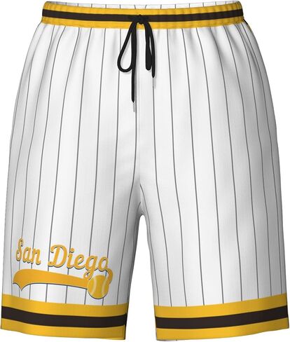 Men's Stitched Letter Graphic Track Baseball Shorts Drawstring Waist Summer Workout Shorts City Gift in Saudi Arabia
