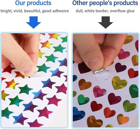 2055 PCS Star Stickers Rainbow Holographic Small Stickers Reward Stickers Colorful Glitter Dot Stickers Foil Heart Stickers Classroom Teacher Supplies for DIY Craft Office Decoration in Saudi Arabia