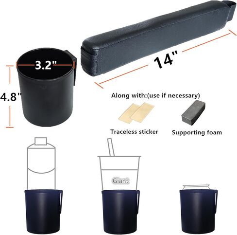 منظم حشو فجوات مقعد السيارة مع حامل أكواب عالمي لملء الفجوة بين المقعد ووحدة التحكم باللون الأسود، مانع السقوط، قطعتان VE in Kuwait