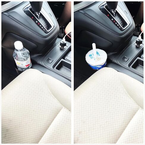 منظم حشو فجوات مقعد السيارة مع حامل أكواب عالمي لملء الفجوة بين المقعد ووحدة التحكم باللون الأسود، مانع السقوط، قطعتان VE in Kuwait