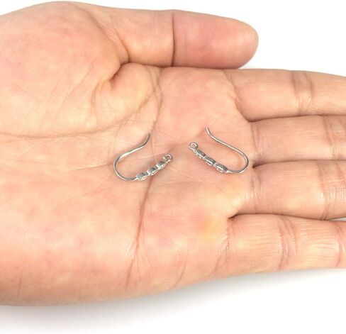 4pcs Adabele Authentic 925 Sterling Silver Fancy Earring Hook Dangle 3mm Cubic Zirconia CZ Diamond Ear Wire Tarnish Resistant Rhodium Plated for Earrings Jewelry Making SS454 in Saudi Arabia