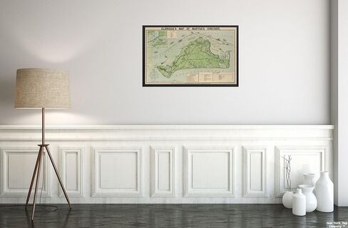 1913 Map|Dukes|Martha's Vineyard Eldridge's of Martha's Vineyard Includes Tables of Distances an|Vintage Fine Art Reproduction|Ready to Frame in Kuwait