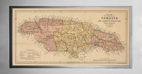 1893 Map of The Island of Jamaica Also Shows Administrative divisions. Relief Shown by hachures. in Saudi Arabia