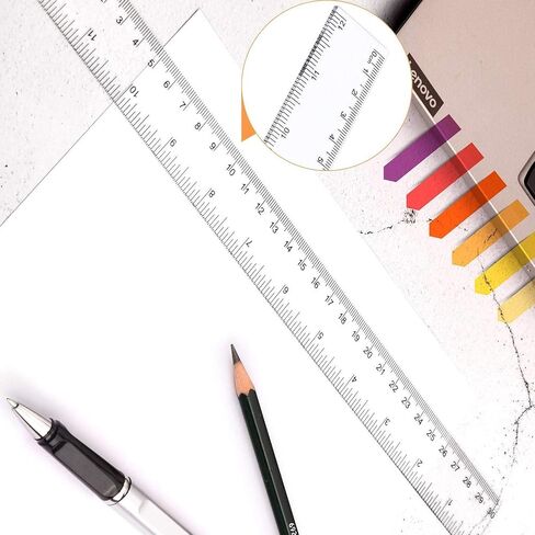 60 Pack Clear Plastic Ruler, 12 Inch Standard/Metric Rulers Straight Ruler Measuring Tool for Student School Office in Saudi Arabia