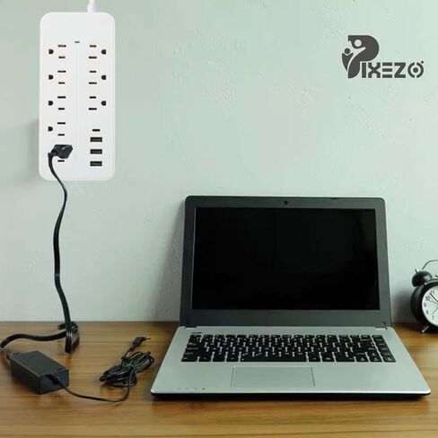 Surge Protector Power Strip with 8 AC Outlets and 3 USB Ports (1 USB C) with Power Button - 9.8 Feet Long Extension Cord, Wall Mount for Dorm Home Office Supplies, ETL Listed (White) in Saudi Arabia