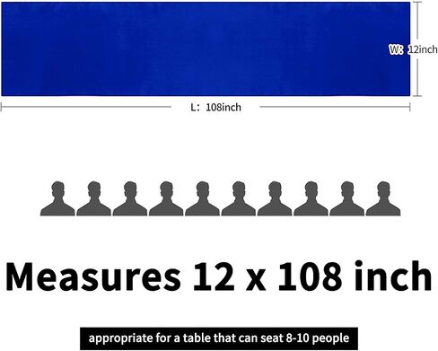 Pesonlook 15 Pack Royal Blue Table Runners 12 x 108 Inch Long for Rectangle Round Tables, Satin Table Runner for Wedding, Birthday Party Banquets Graduation Engagements Decoration in Kuwait