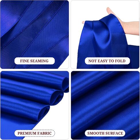 Pesonlook 15 Pack Royal Blue Table Runners 12 x 108 Inch Long for Rectangle Round Tables, Satin Table Runner for Wedding, Birthday Party Banquets Graduation Engagements Decoration in Kuwait