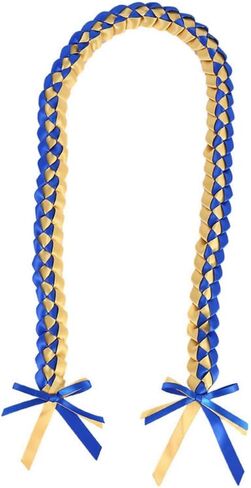 Pingyongchang 2024 Graduation Leis Handmade Ribbon Lei Double Braided Class of 2024 Graduation Necklace High School College Graduation Party Accessories for Women Men Graduation Gift in Saudi Arabia