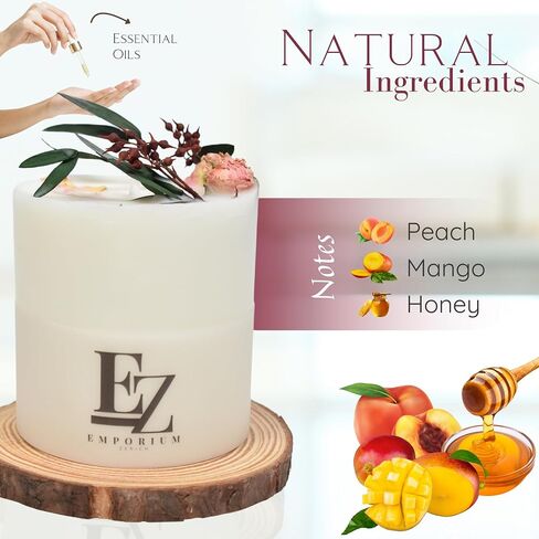 Luxury Scented Candle - 100% Soy Wax, Non-Toxic & Eco-Friendly, 50+ Hour Burn Time, Premium Home Decor with Glass Cover, 10 Oz, Cotton Wick, Rose Temptation Fragrance, Gift Box Included in Saudi Arabia