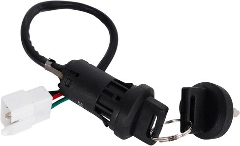 RUTU 4 Wire Ignition Switch Key Set with Cap for 50cc 90cc 110cc 125cc TaoTao Sunl Coolster Apollo Chinese ATV Dirt Pit Bike Scooter Pocket Motorcycle Quad Go Kart 4 Wheeler Parts in Saudi Arabia