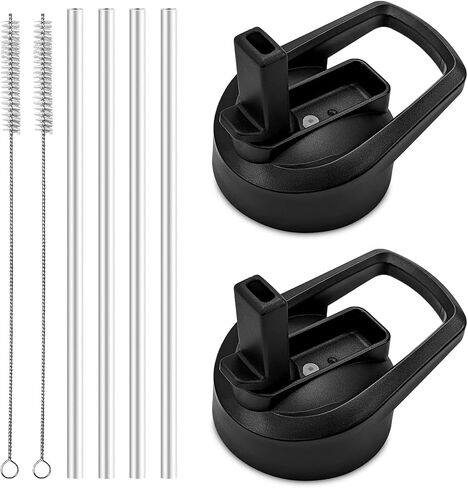 Straw Lid for Hydro Flask Wide Mouth,2Pack Replacement Lids with Straws for Wide Mouth 12,16,18,22,32,40,64oz Water Bottles,Sport Bottle Lids Accessories with Handle (straw lid2) in Saudi Arabia