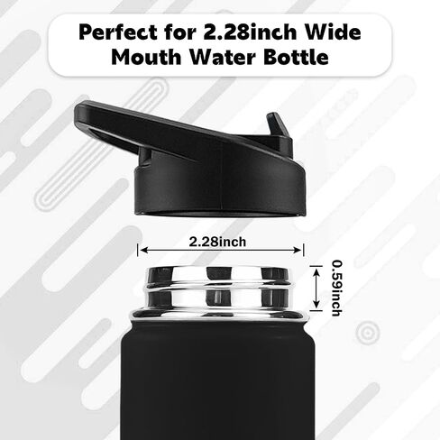 Straw Lid for Hydro Flask Wide Mouth,2Pack Replacement Lids with Straws for Wide Mouth 12,16,18,22,32,40,64oz Water Bottles,Sport Bottle Lids Accessories with Handle (straw lid2) in Saudi Arabia