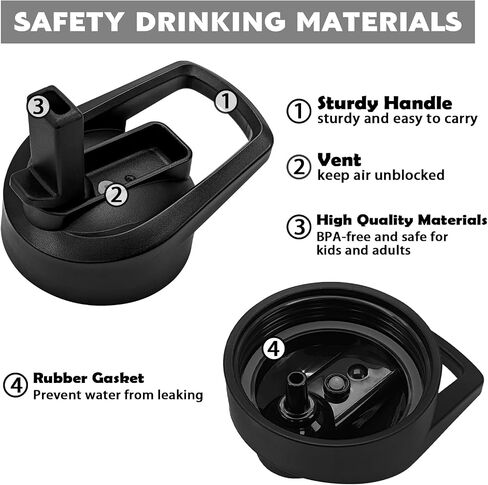 Straw Lid for Hydro Flask Wide Mouth,2Pack Replacement Lids with Straws for Wide Mouth 12,16,18,22,32,40,64oz Water Bottles,Sport Bottle Lids Accessories with Handle (straw lid2) in Saudi Arabia