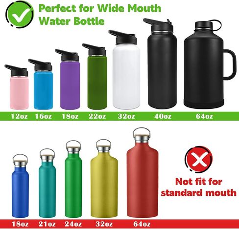 Straw Lid for Hydro Flask Wide Mouth,2Pack Replacement Lids with Straws for Wide Mouth 12,16,18,22,32,40,64oz Water Bottles,Sport Bottle Lids Accessories with Handle (straw lid2) in Saudi Arabia