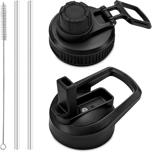 Straw Lid for Hydro Flask Wide Mouth,2Pack Replacement Lids with Straws for Wide Mouth 12,16,18,22,32,40,64oz Water Bottles,Sport Bottle Lids Accessories with Handle (straw lid2) in Saudi Arabia