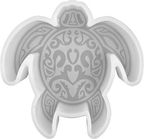 Turtle with Tribal Print Freshie Silicone Mold | Size 4" Wide x 2" Long x 1" Deep | Sea Turtle | Tribal Turtle Mold for Freshie, Soap, Resin, Candles for Aroma Beads Heat Resistant in Saudi Arabia