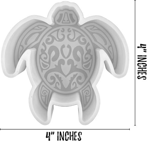 Turtle with Tribal Print Freshie Silicone Mold | Size 4" Wide x 2" Long x 1" Deep | Sea Turtle | Tribal Turtle Mold for Freshie, Soap, Resin, Candles for Aroma Beads Heat Resistant in Saudi Arabia