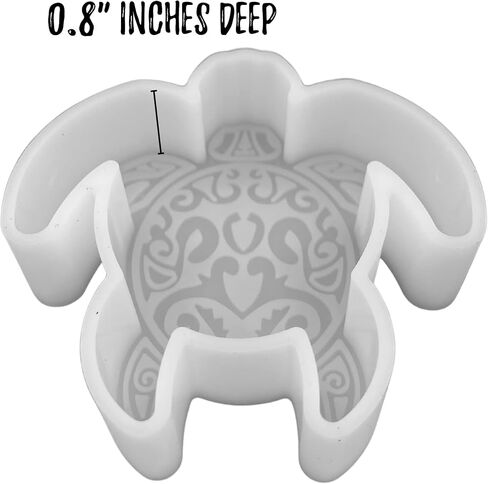 Turtle with Tribal Print Freshie Silicone Mold | Size 4" Wide x 2" Long x 1" Deep | Sea Turtle | Tribal Turtle Mold for Freshie, Soap, Resin, Candles for Aroma Beads Heat Resistant in Saudi Arabia