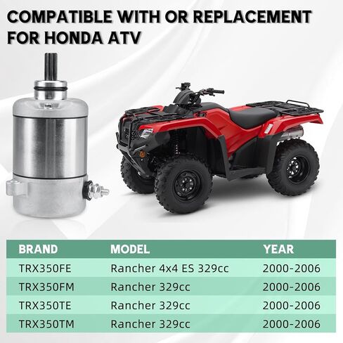 محرك بداية 31200-HM8-003 متوافق مع Honda ATV TRX250 TRX250EX TRX250TE TRX250TM 229CC 1997-2007/TRX250X 2009-2019 31200-HM8-A41. in Kuwait