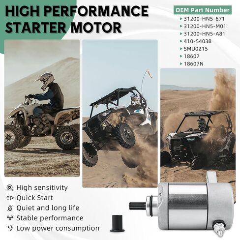 محرك بداية 31200-HM8-003 متوافق مع Honda ATV TRX250 TRX250EX TRX250TE TRX250TM 229CC 1997-2007/TRX250X 2009-2019 31200-HM8-A41. in Kuwait