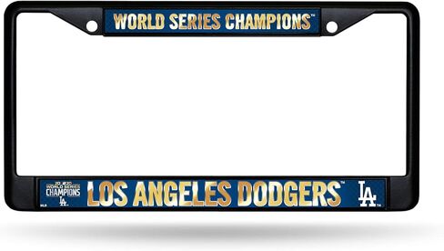 Rico Industries, Inc Los Angeles Dodgers Black Metal 2020 World Series Champions License Plate Frame Auto Car Truck in Saudi Arabia