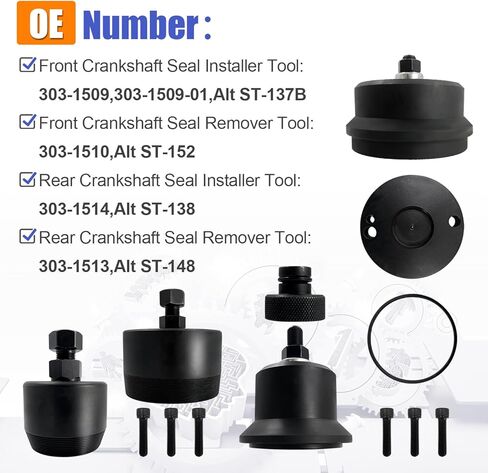 6.7L Power stroke Front and Rear Crankshaft Seal Installer Remover Set Fit for Ford Super Duty Diesel F-250 F-350 F-450 F-550 F-650 F-750 2011-2021 Replace# 303-1509 303-1510 303-1514 303-1513 in Saudi Arabia