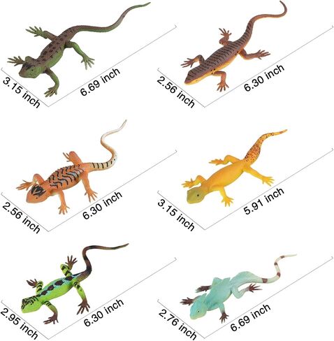 6PCS Fake Lizard Toys Realistic Rubber Reptile Animal Figures Plastic Wilde Life Creatures Lizard Figurines for Kids, Halloween Party Favor Prank Props Scary Toy in Saudi Arabia