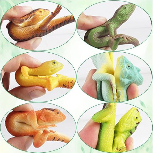 6PCS Fake Lizard Toys Realistic Rubber Reptile Animal Figures Plastic Wilde Life Creatures Lizard Figurines for Kids, Halloween Party Favor Prank Props Scary Toy in Saudi Arabia