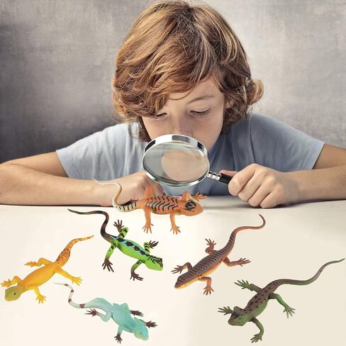 6PCS Fake Lizard Toys Realistic Rubber Reptile Animal Figures Plastic Wilde Life Creatures Lizard Figurines for Kids, Halloween Party Favor Prank Props Scary Toy in Saudi Arabia