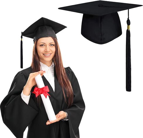 Midland High School Bachelor Master Graduation Cap and Gown Set with Tassel, Black in Saudi Arabia
