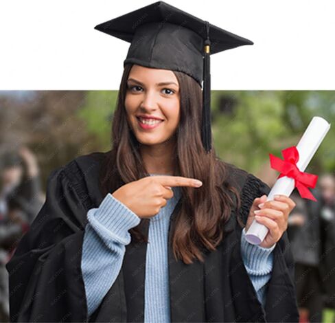 Midland High School Bachelor Master Graduation Cap and Gown Set with Tassel, Black in Saudi Arabia