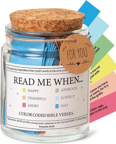 Bible verse jar, Read Me When Bible Verses Jar, the hope jar bible verses, for Emotional Support and Encouragement, Scripture Prayer Jar Christian Gifts for Women, Round Jar in Saudi Arabia