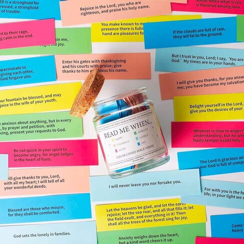 Bible verse jar, Read Me When Bible Verses Jar, the hope jar bible verses, for Emotional Support and Encouragement, Scripture Prayer Jar Christian Gifts for Women, Round Jar in Saudi Arabia