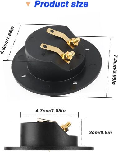 3 Inch Round 2-Way Speaker Box Terminal Cup Binding Post, Power Speaker Screw-in Terminal Plates with Closed Screw Type Banana Plugs, Screws (12 Pack) in Saudi Arabia