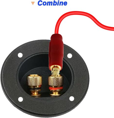 3 Inch Round 2-Way Speaker Box Terminal Cup Binding Post, Power Speaker Screw-in Terminal Plates with Closed Screw Type Banana Plugs, Screws (12 Pack) in Saudi Arabia