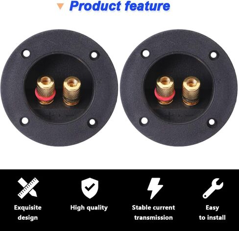 3 Inch Round 2-Way Speaker Box Terminal Cup Binding Post, Power Speaker Screw-in Terminal Plates with Closed Screw Type Banana Plugs, Screws (12 Pack) in Saudi Arabia