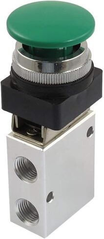 JDYYICZ 1/4" NPT Green Momentary Push Button 3 Way 2 Position Pneumatic Control Mechanical Valve,13mm Thread 2 Position 3 Way Manual Control Mushroom Push Button Air Pneumatic Mechanical Valve in Saudi Arabia