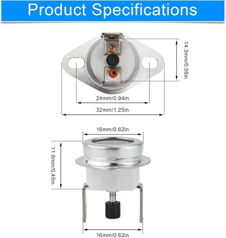 2 قطعة استبدال الحد L350، مفتاح حد الفرن المقاوم لدرجة الحرارة متوافق مع Rheem 47-22861-01 أجزاء إصلاح سخان المياه والثلاجة وموقد الغاز in Kuwait