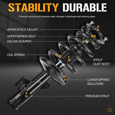 Front Complete Strut Shock Absorber with Coil Spring Fit for Toyota Camry 2002 2003,for Lexus ES300 2002 2003, 171490 171491 (Set of 2) in Saudi Arabia