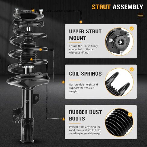 Front Complete Strut Shock Absorber with Coil Spring Fit for Toyota Camry 2002 2003,for Lexus ES300 2002 2003, 171490 171491 (Set of 2) in Saudi Arabia