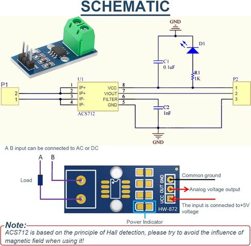 5 قطع ACS712 20A مجموعة وحدة الاستشعار الحالية رقاقة ACS712ELC-20A قاعة الاستشعار الحالية وحدة قياس الحالية مع كابل دوبونت لاردوينو in Kuwait