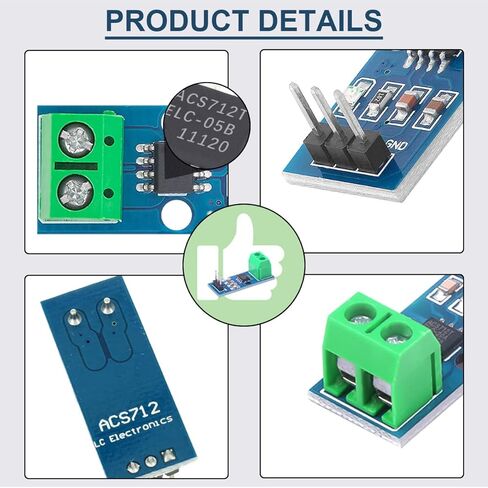 5 قطع ACS712 20A مجموعة وحدة الاستشعار الحالية رقاقة ACS712ELC-20A قاعة الاستشعار الحالية وحدة قياس الحالية مع كابل دوبونت لاردوينو in Kuwait