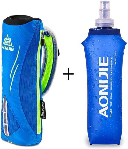 AONIJIE Quick Grip Handheld Soft Water Bottle for Running, Hand Strap Hydration Pack with 500ml Handheld Soft Flask Water Bottle (Blue) in Saudi Arabia