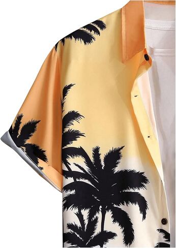 WDIRARA Men's 2 Piece Tropical Vacation Outfits Short Sleeve Button Down Shirt and Drawstring Shorts Set in Saudi Arabia