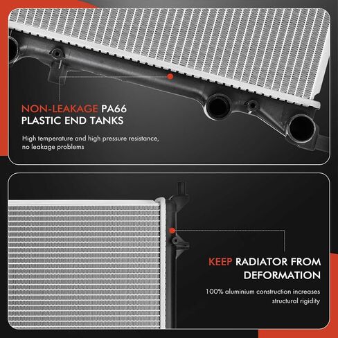 A-Premium Engine Coolant Radiator Assembly Compatible with Volkswagen Passat 2009-2010 2012-2018 2.5L 3.6L, Eos 2007-2008 3.2L & Audi A3 Quattro 2006-2009 3.2L, TT Quattro 2008-2009 3.2L in Saudi Arabia