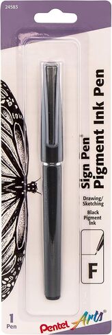 Pentel Arts Sign Pen with Pigment Ink, Black (ST150BPA) in Saudi Arabia