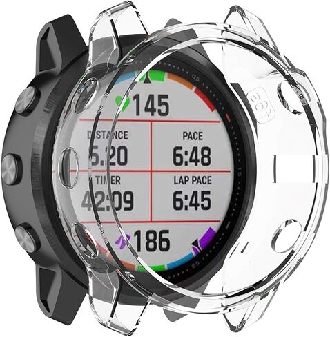 Compatible with Garmin Fenix 6s Case Cover, Scratch-Resistant Soft Durable TPU Clear Protective Cover Bumper Frame Protector Case Accessories for Garmin Fenix 6s Pro/Fenix 6s Smartwatch (Clear) in Kuwait